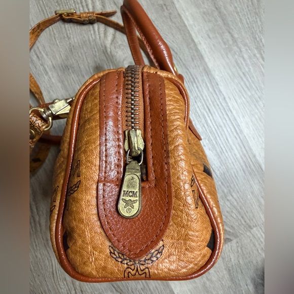 MCM Cognac Mini Bag with Gold Accents - Picture 8 of 13